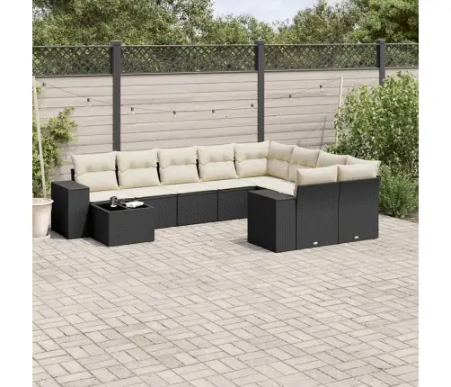 10-Osaline Aiadiivani Komplekt Patjadega, Must, Polürotang