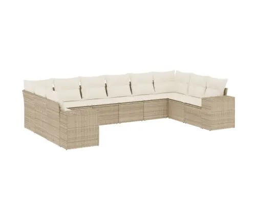 10-Osaline Aiadiivani Komplekt Patjadega, Beež, Polürotang