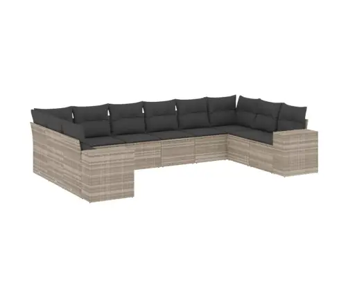 10-Osaline Aiadiivani Komplekt Patjadega, Helehall, Polürotang