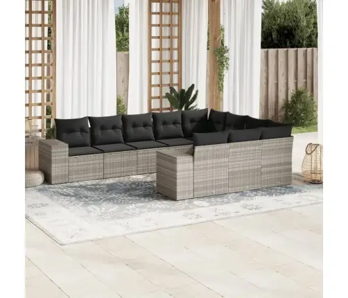 10-Osaline Aiadiivani Komplekt Patjadega, Helehall, Polürotang