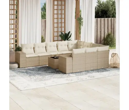 11-Osaline Aiadiivani Komplekt Patjadega, Beež, Polürotang