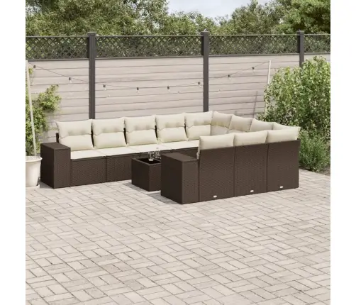 11-Osaline Aiadiivani Komplekt Patjadega, Pruun, Polürotang