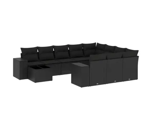 11-Osaline Aiadiivani Komplekt Patjadega, Must, Polürotang