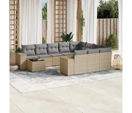 11-Osaline Aiadiivani Komplekt Patjadega, Beež, Polürotang