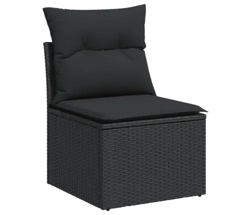 Sodo Komplektas Su Pagalvėlėmis, 4 Dalių, Juodas, Poliratanas