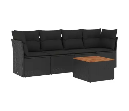 5-Daļīgs Dārza Dīvāna Komplekts Ar Matračiem, Pe Rotangpalma Vidaxl