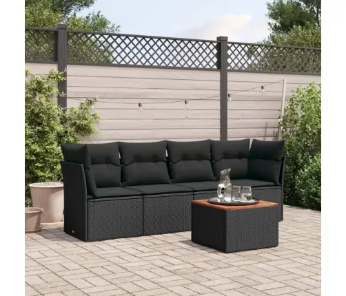 5-Daļīgs Dārza Dīvāna Komplekts Ar Matračiem, Pe Rotangpalma Vidaxl