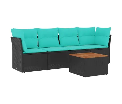 5-Osaline Aiadiivani Komplekt Patjadega, Must, Polürotang