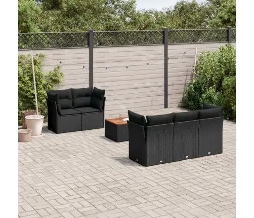 6-Osaline Aiadiivani Komplekt Patjadega, Must, Polürotang