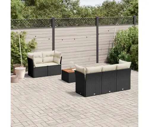 6-Osaline Aiadiivani Komplekt Patjadega, Must, Polürotang