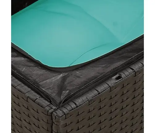 Sofos Komplektas Su Pagalvėlėmis, 7 Dalių, Juodas, Poliratanas