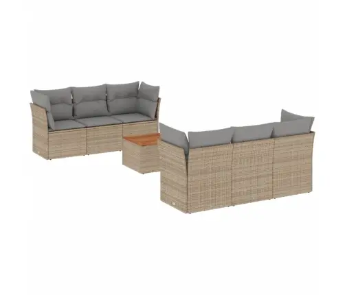 7-Daļīgs Dārza Dīvāna Komplekts Ar Matračiem,Pe Rotangpalma Vidaxl