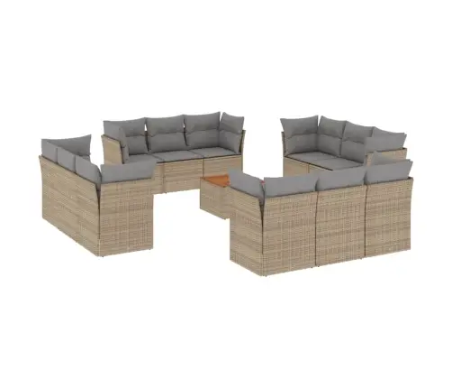 13-Daļīgs Dārza Dīvāna Komplekts Ar Matračiem,Pe Rotangpalma Vidaxl