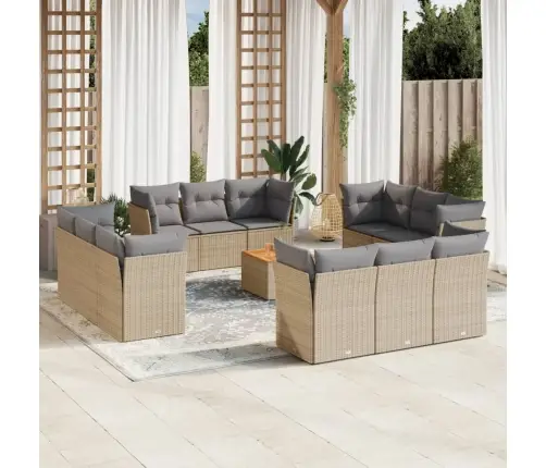 13-Daļīgs Dārza Dīvāna Komplekts Ar Matračiem,Pe Rotangpalma Vidaxl