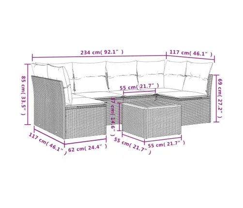 7-Daļīgs Dārza Dīvāna Komplekts Ar Matračiem, Melna Pe Vidaxl