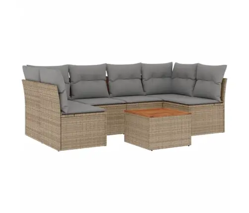 7-Daļīgs Dārza Dīvāna Komplekts Ar Matračiem,Pe Rotangpalma Vidaxl