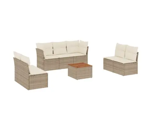 8-Daļīgs Dārza Dīvāna Komplekts, Matrači, Bēša Pe Rotangpalma Vidaxl