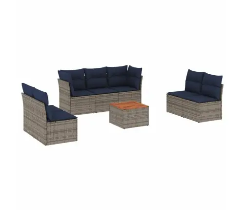 Sofos Komplektas Su Pagalvėlėmis, 8 Dalių, Pilkas, Poliratanas