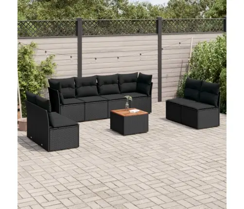 9-Osaline Aiadiivani Komplekt Patjadega, Must, Polürotang