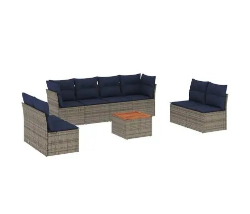 Sofos Komplektas Su Pagalvėlėmis, 9 Dalių, Pilkas, Poliratanas