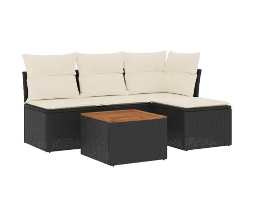 5-Daļīgs Dārza Dīvāna Komplekts Ar Matračiem, Pe Rotangpalma Vidaxl