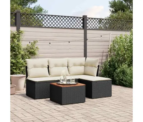 5-Daļīgs Dārza Dīvāna Komplekts Ar Matračiem, Pe Rotangpalma Vidaxl