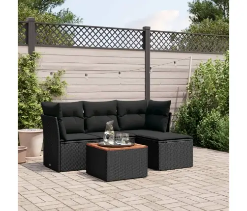 5-Daļīgs Dārza Dīvāna Komplekts Ar Matračiem, Pe Rotangpalma Vidaxl