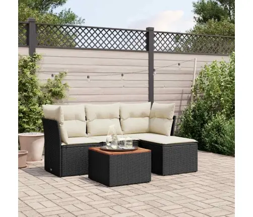 5-Daļīgs Dārza Dīvāna Komplekts Ar Matračiem, Pe Rotangpalma Vidaxl