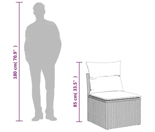 6-Daļīgs Dārza Dīvāna Komplekts Ar Matračiem, Pelēks Pe Pinums Vidaxl