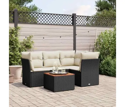 5-Daļīgs Dārza Dīvāna Komplekts Ar Matračiem, Pe Rotangpalma Vidaxl