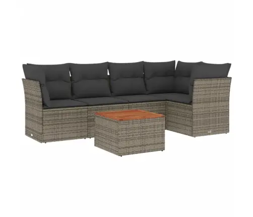 Sofos Komplektas Su Pagalvėlėmis, 6 Dalių, Pilkas, Poliratanas