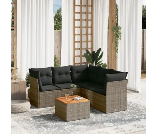 6-Daļīgs Dārza Dīvāna Komplekts Ar Matračiem, Pelēks Pe Pinums Vidaxl