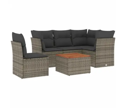 Sofos Komplektas Su Pagalvėlėmis, 6 Dalių, Pilkas, Poliratanas