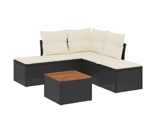 6-Osaline Aiadiivani Komplekt Patjadega, Must, Polürotang