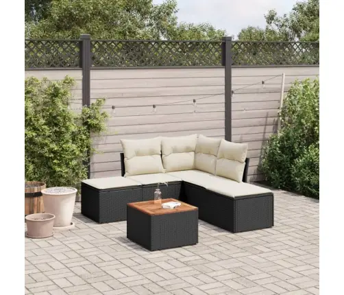 6-Osaline Aiadiivani Komplekt Patjadega, Must, Polürotang