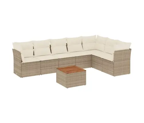 Sofos Komplektas Su Pagalvėlėmis, 8 Dalių, Smėlio, Poliratanas