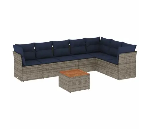 8-Daļīgs Dārza Dīvāna Komplekts Ar Matračiem Pelēka Rotangpalma Vidaxl