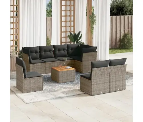 9-Osaline Aiadiivani Komplekt Patjadega, Hall, Polürotang 9-Osaline Aiadiivani Komplekt Patjadega, Hall, Polürotang