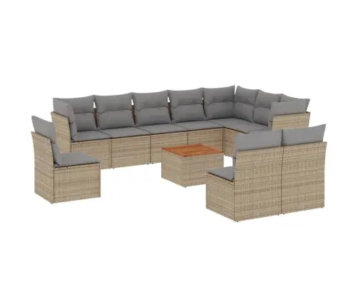 11-Daļīgs Dārza Dīvāna Komplekts Ar Matračiem,Pe Rotangpalma Vidaxl