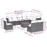 11-Daļīgs Dārza Dīvāna Komplekts Ar Matračiem, Pelēks Pe Pinums Vidaxl
