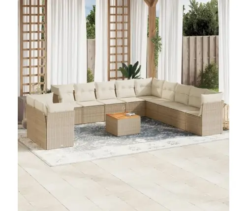 12-Osaline Aiadiivani Komplekt Patjadega, Beež, Polürotang