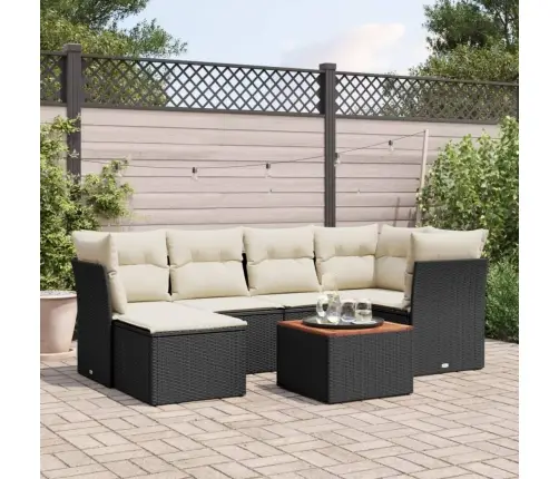 7-Osaline Aiadiivani Komplekt Patjadega, Must, Polürotang