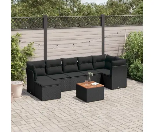 8-Osaline Aiadiivani Komplekt Patjadega, Must, Polürotang