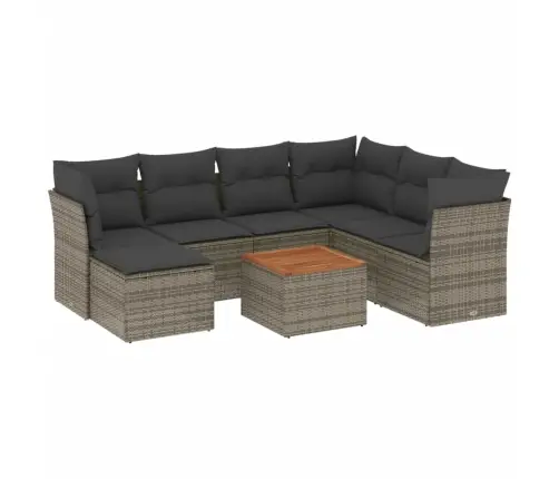 Sodo Komplektas Su Pagalvėlėmis, 8 Dalių, Pilkas, Poliratanas