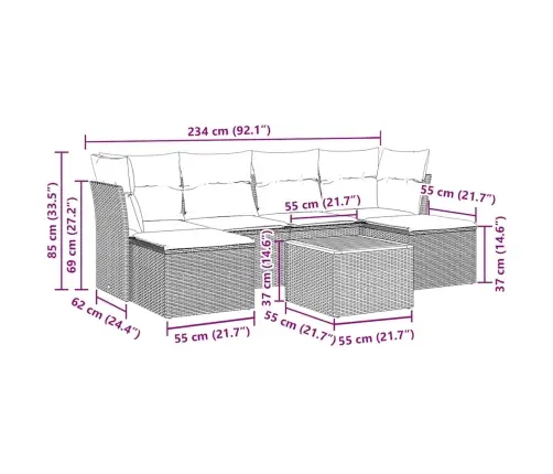 7-Daļīgs Dārza Dīvāna Komplekts Ar Matračiem, Melna Pe Vidaxl
