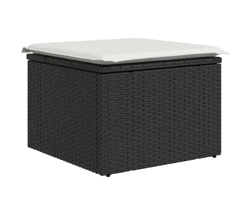 Sodo Komplektas Su Pagalvėlėmis, 9 Dalių, Juodas, Poliratanas