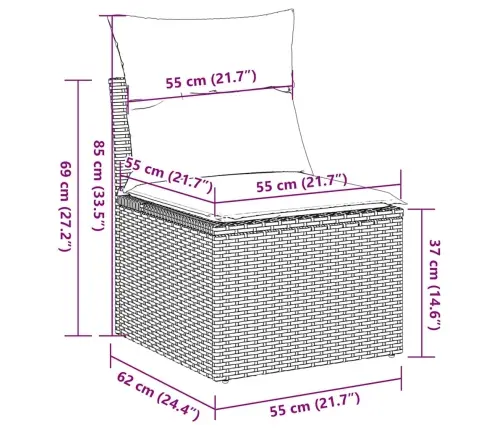 11-Osaline Aiadiivani Komplekt Patjadega, Must, Polürotang