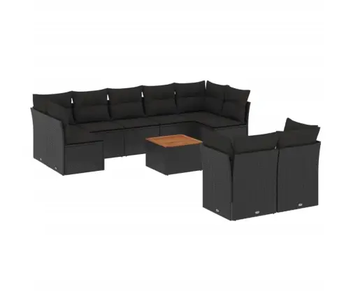 10-Osaline Aiadiivani Komplekt Patjadega, Must, Polürotang