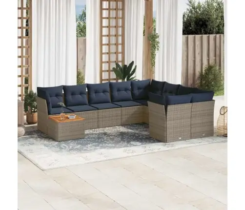 Sofos Komplektas Su Pagalvėlėmis, 10 Dalių, Pilkas, Poliratanas