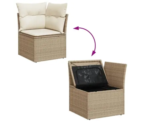 11-Osaline Aiadiivani Komplekt Patjadega, Beež, Polürotang